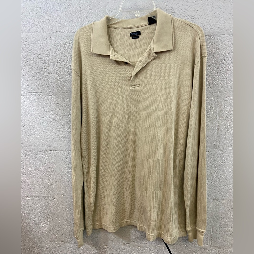 Van Heusen Tan Long sleeve Polo shirt